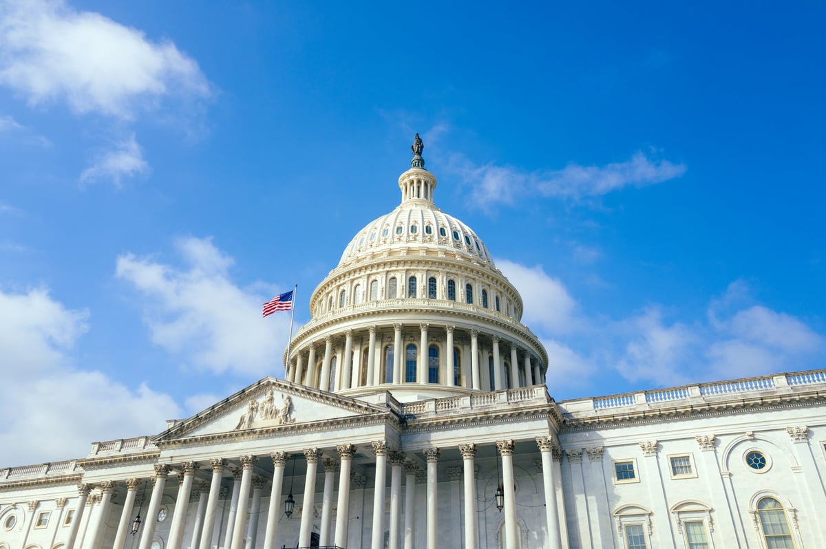 United States Capitol building with American flag